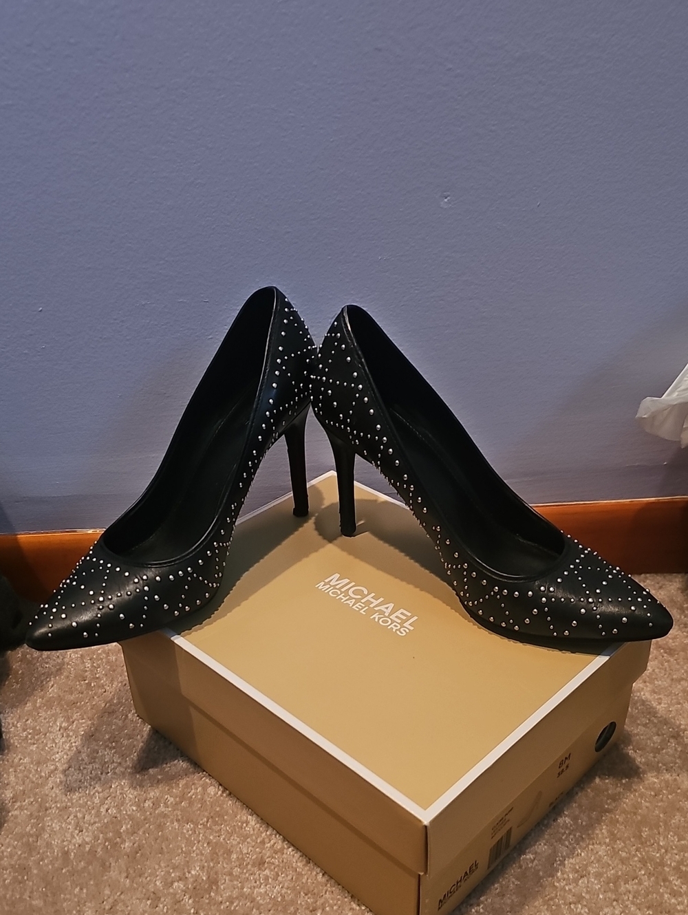 Michael Kors Black Studded Pointed Pumps